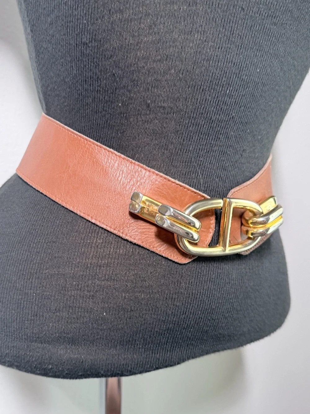 Authentic Christian Dior Vintage Wide Leather Waist Belt